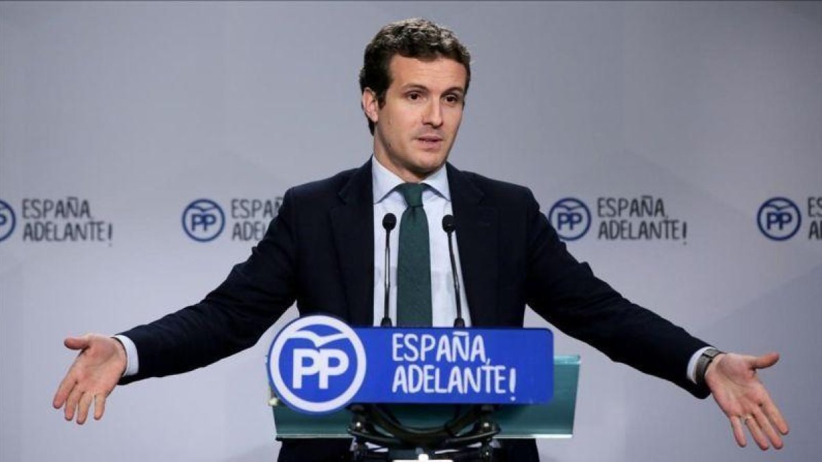 El vicesecretario de comunicación del PP, Pablo Casado.-JOSE LUIS ROCA