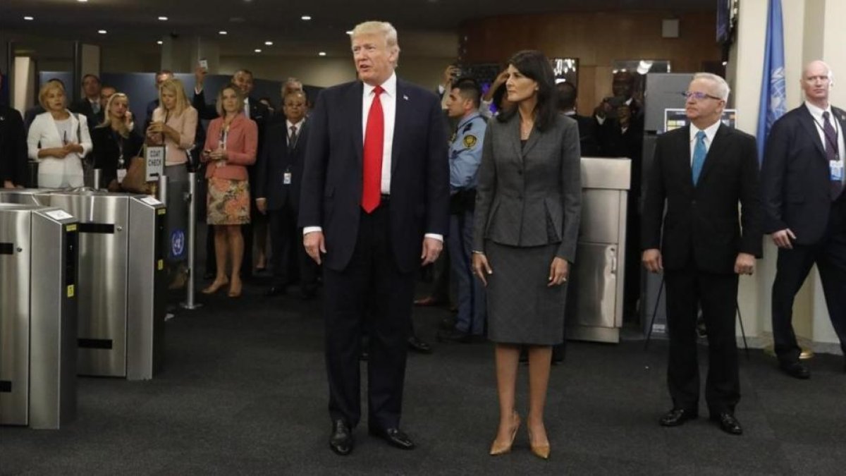 El presidente de EEUU, Donald Trump, a su llegada a la sede de Naciones Unidas en Nueva York-REUTERS / BRENDAN MCDERMID