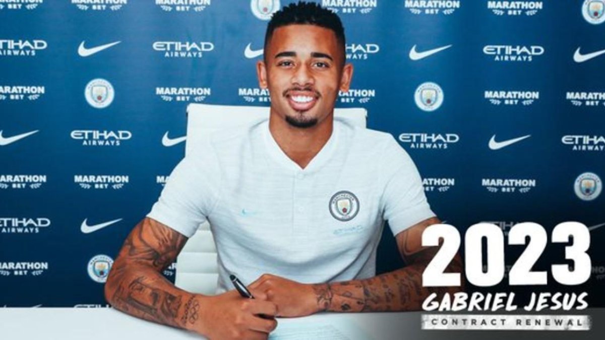 Gabriel Jesus, en el Manchester City, hasta el 2023.-MANCHESTER CITY