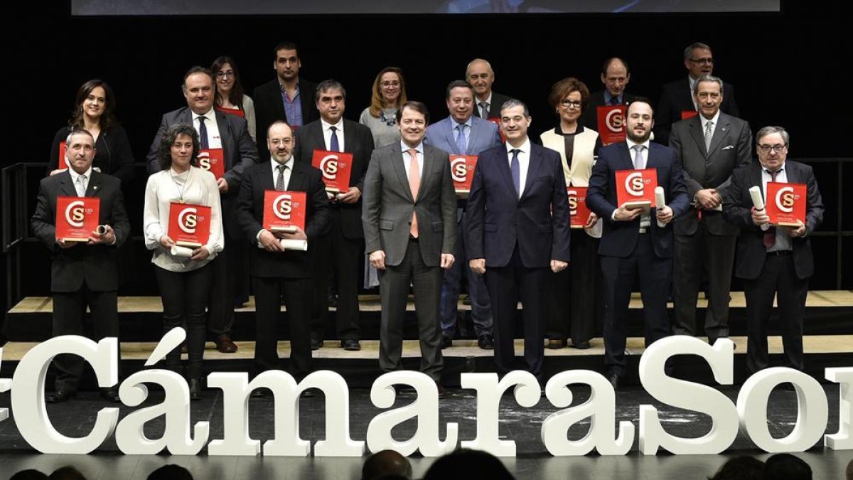 Empresarios premiados en la gala de los 120 años de la Cámara de Comercio de Soria-Valentín Guisande
