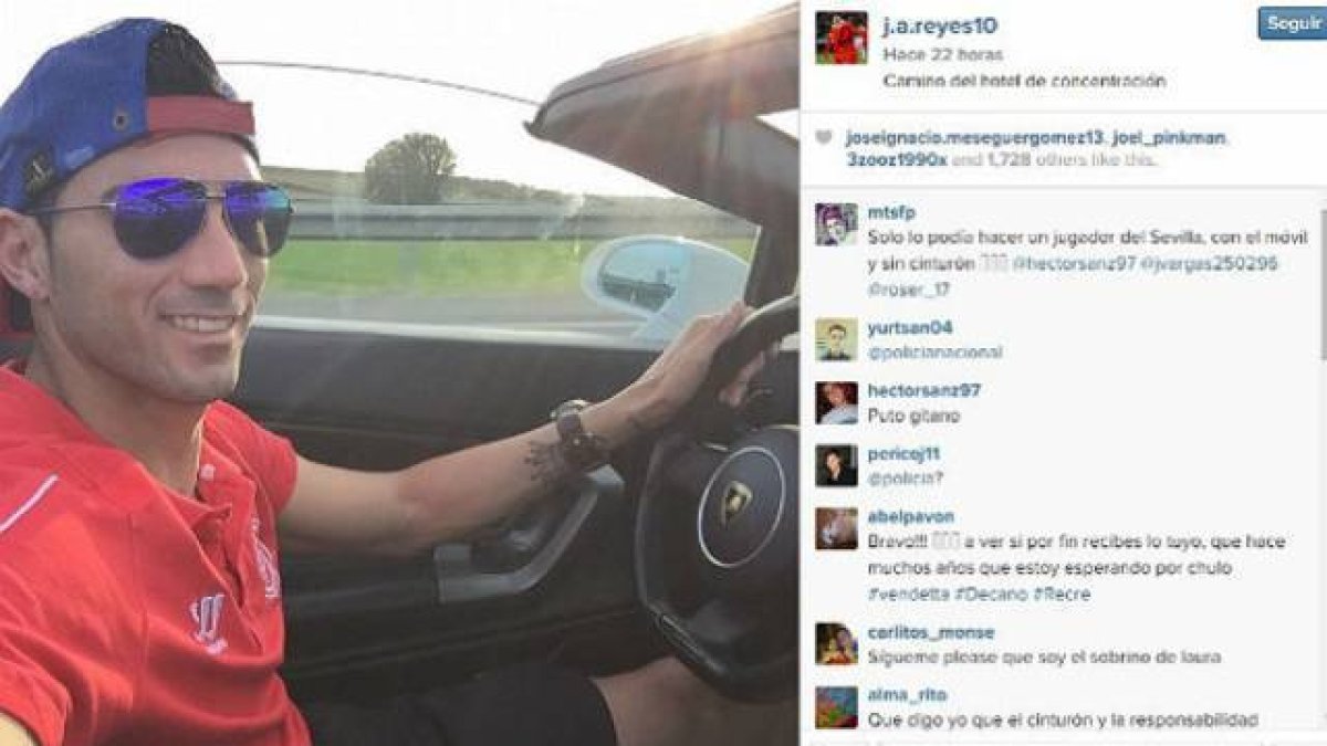 La última, y polémica, foto de Instagram del jugador José Antonio Reyes.-Foto: INSTAGRAM