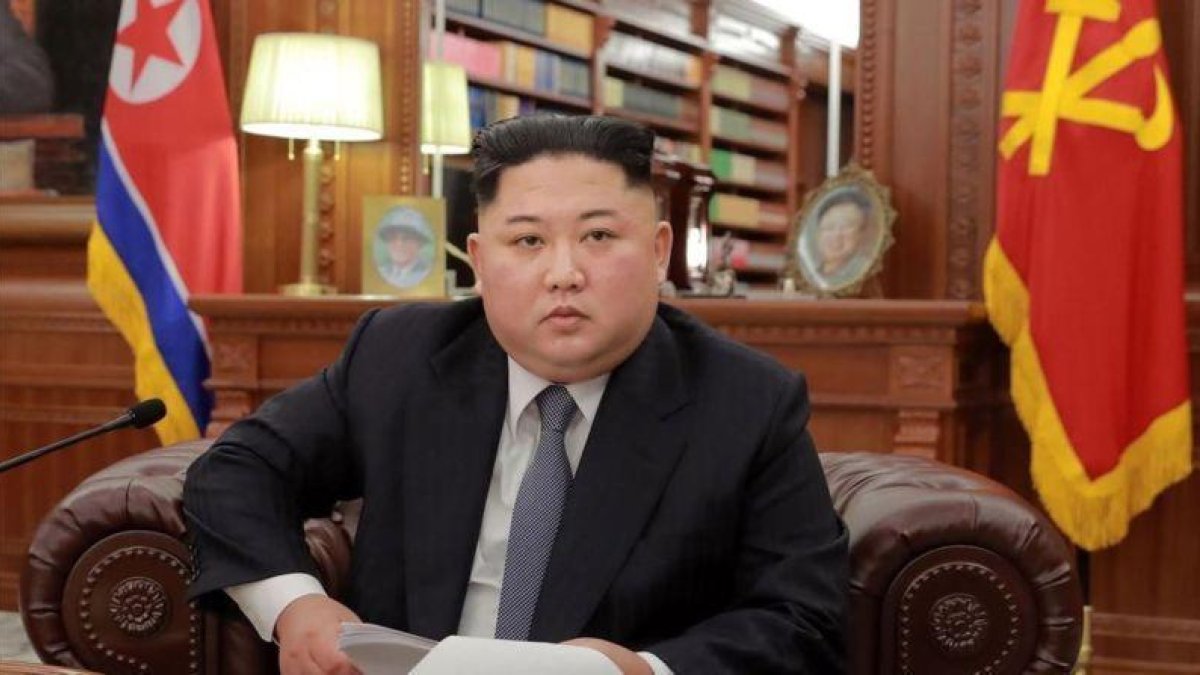 Kim Jong-un, antes del discurso de Año Nuevo del 2019. /-AFP
