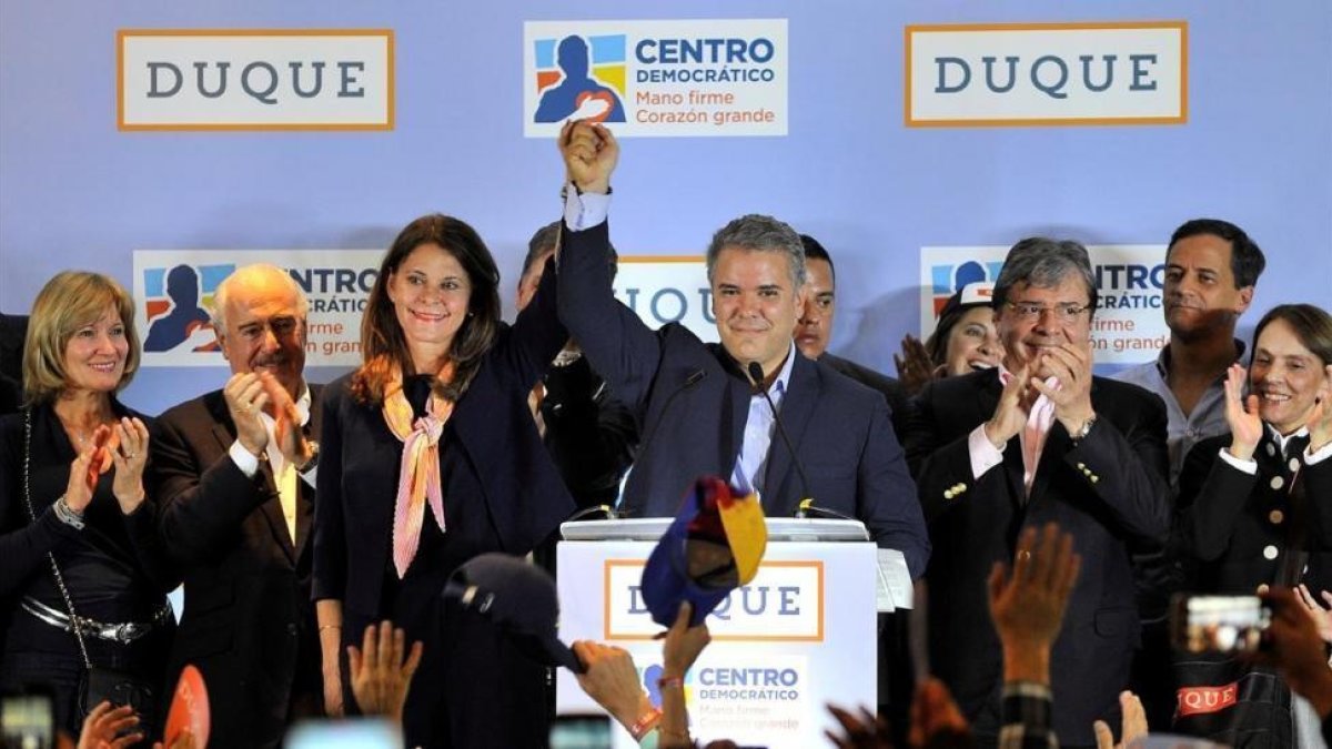 Ivan Duque celebra su victoria en las legislativas-REUTERS