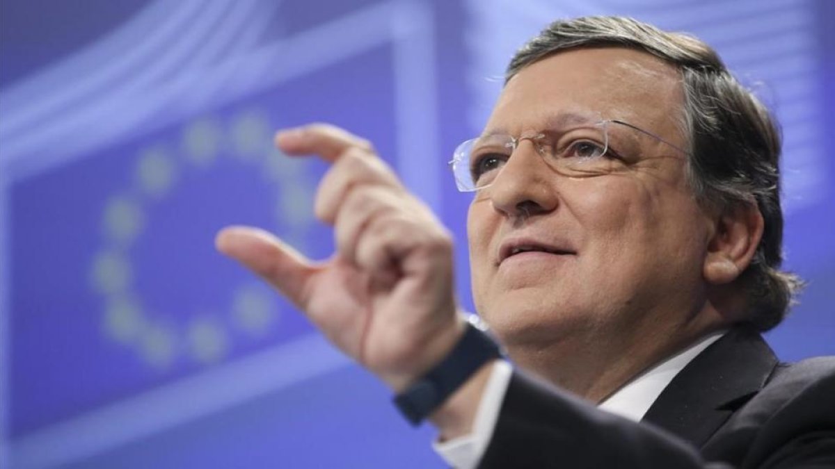 José Manuel Durao Barroso, en su última rueda de prensa como presidente de la Comisión Europea, el 29 de octubre del 2014.-EFE / OLIVIER HOSLET