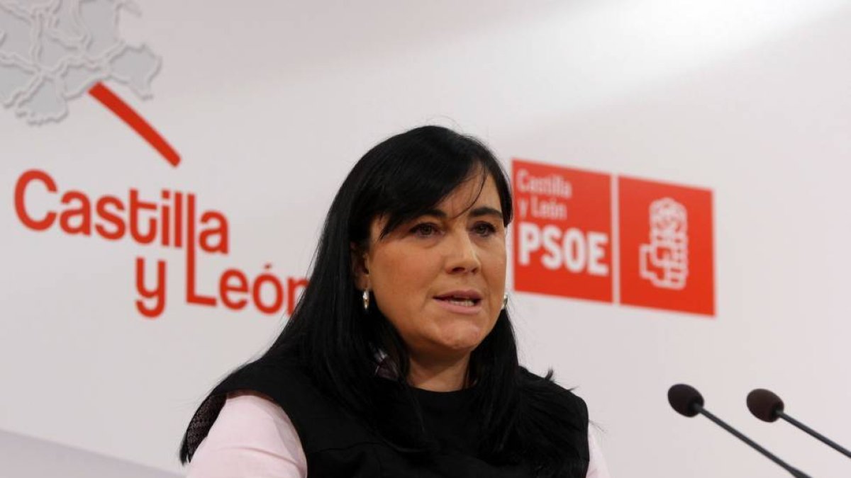La secretaria de Organización del PSOE de Castilla y León, Ana Sánchez, ofrece una rueda de prensa con motivo del inicio del año-Ical