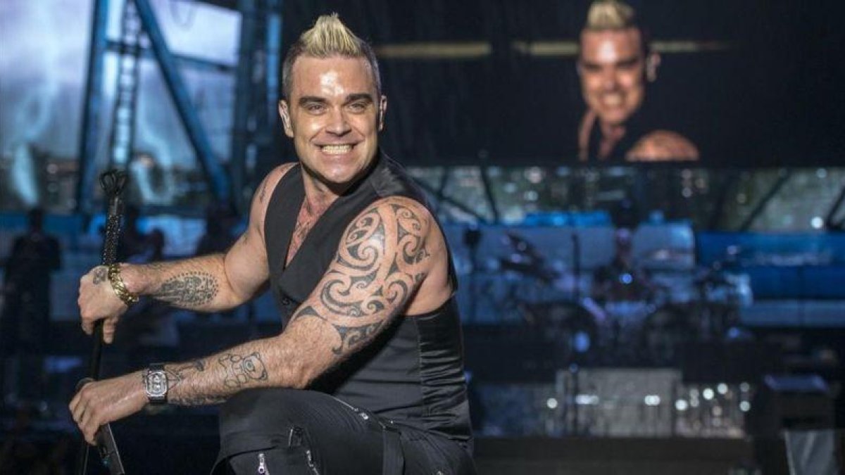 El cantante Robbie Williams, uno de los artistas que actúa en el concierto de Los 40 Principales.-FERRAN SENDRA