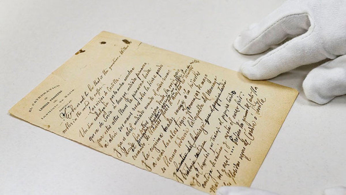 El poema 'Las viejas de Castilla', un manuscrito original de puño y letra de Antonio Machado. SANTI OTERO