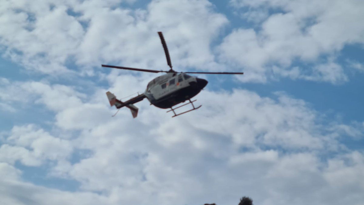 El helicóptero de Agoncillo en tareas de búsqueda. HDS