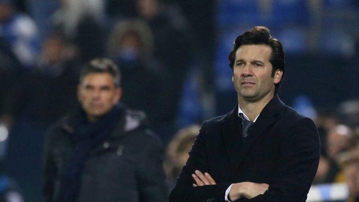 Santiago Solari, técnico del Madrid, en el último partido ante el Leganés.-X02265