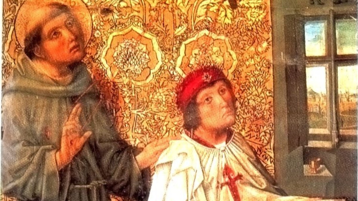 Retrato de Álvaro de Luna († 1453), que fue maestre de la Orden de Santiago y condestable de Castilla, en el retablo de la capilla de Santiago de la catedral de Toledo, (España). WIKIPEDIA