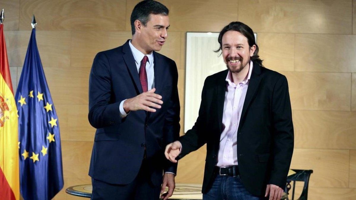 Pedro Sánchez y Pablo Iglesias.-