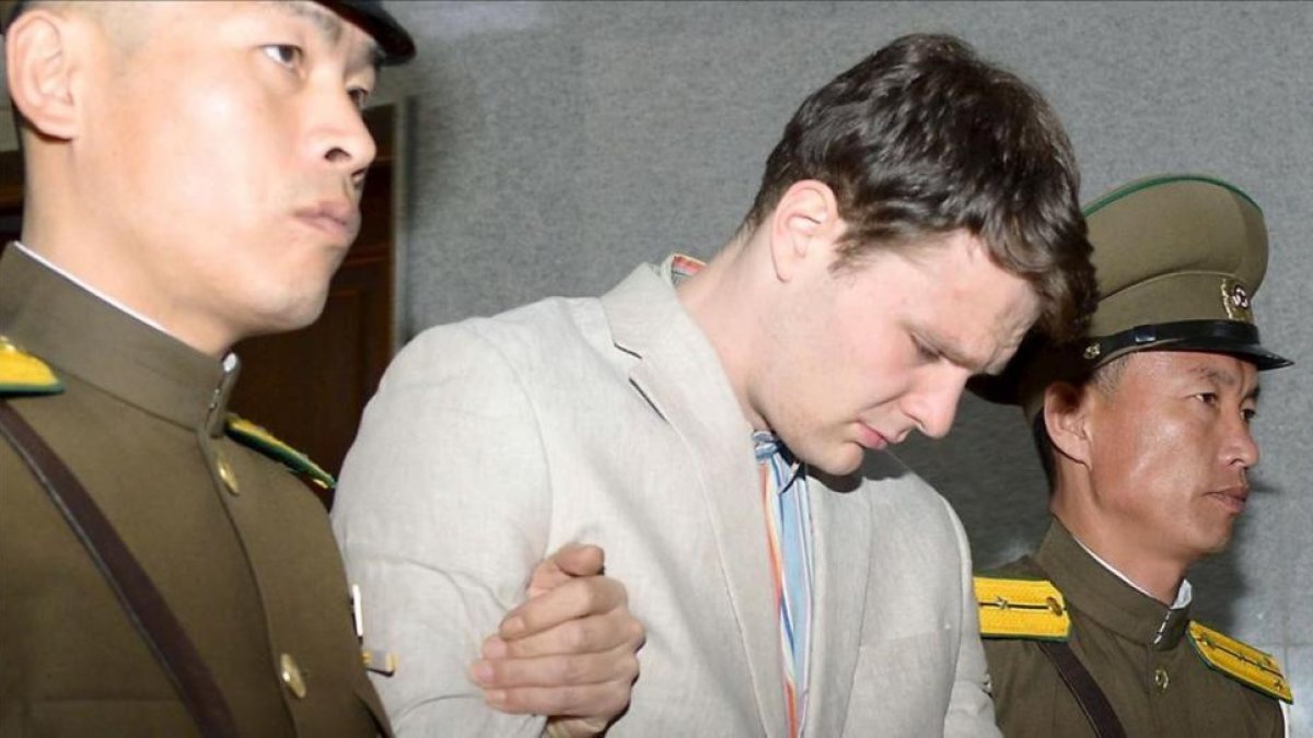 Otto Frederick Warmbier ha sido condenado a 15 años de trabajos forzados por el régimen de Corea del Norte.-KYODO