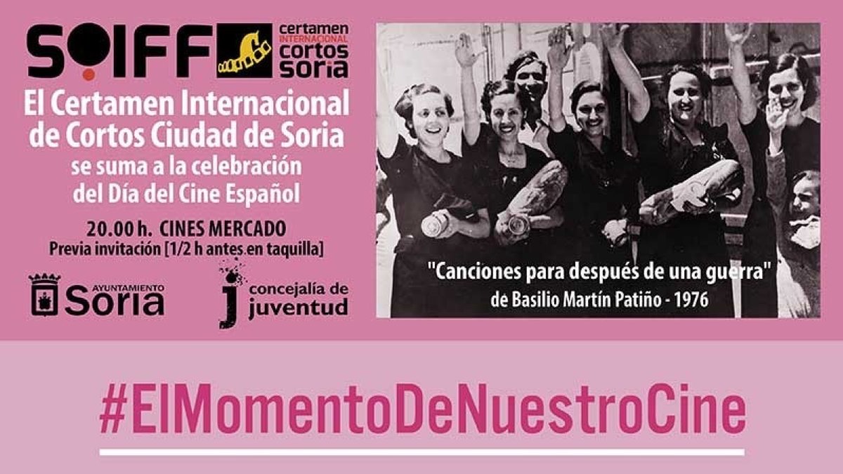 Detalle del cartel anunciador de la conmemoración en Soria del Día del Cine Español. HDS