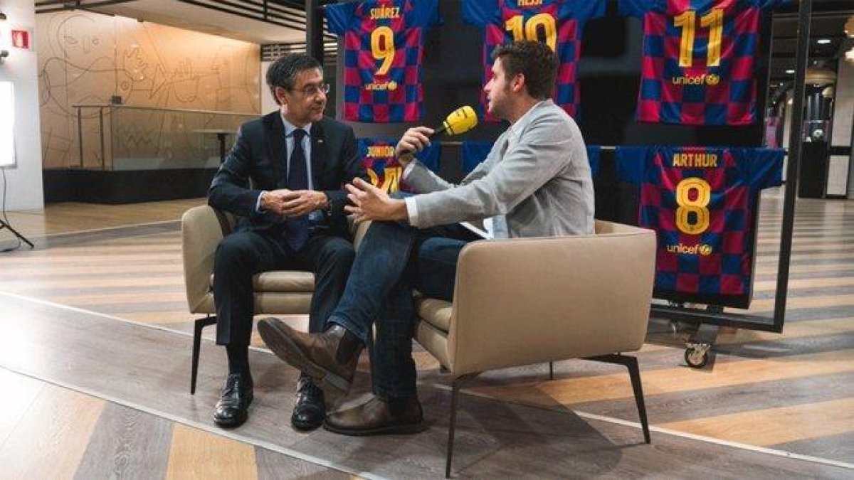 Josep Maria Bartomeu, durante la entrevista de ’El Suplement’ de Catalunya Ràdio.-