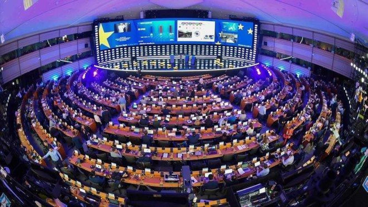Vista del hemiciclo del Parlamento Europeo durante la jornada electoral el pasado 26 de mayo.-EMMANUEL DUNAND (AFP)