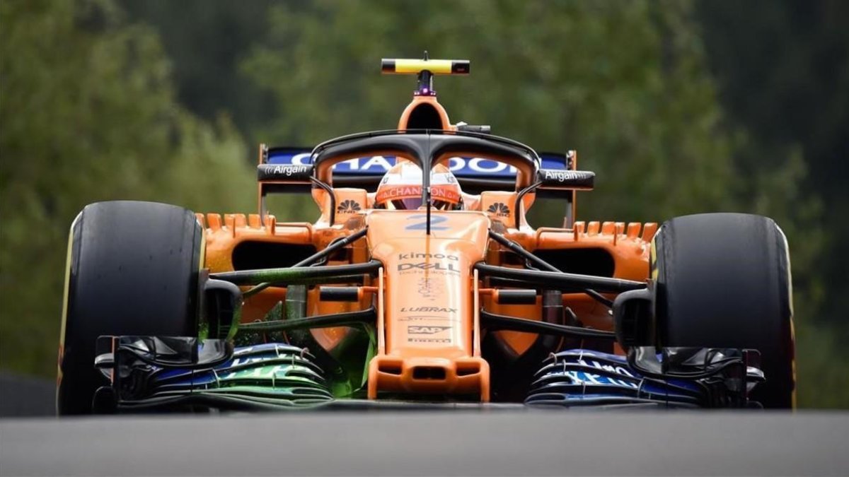 Stoffel Vandoome tampoco ha sido capaz de hacer correr al McLaren, hoy, en Spa.-AFP / JOHN THYS