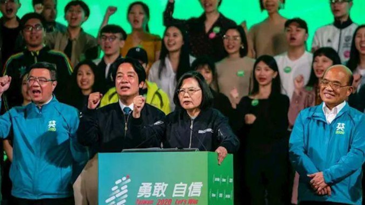 a presidenta reelecta de Taiwan, Tsai Ing-wen, durante la celebración de su victoria electoral.-EUROPA PRESS