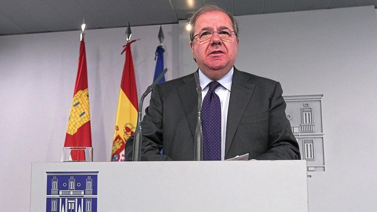 Herrera, en un momento de su comparecencia tras la reunión con Pedro Sánchez en L a Moncloa.-- ICAL