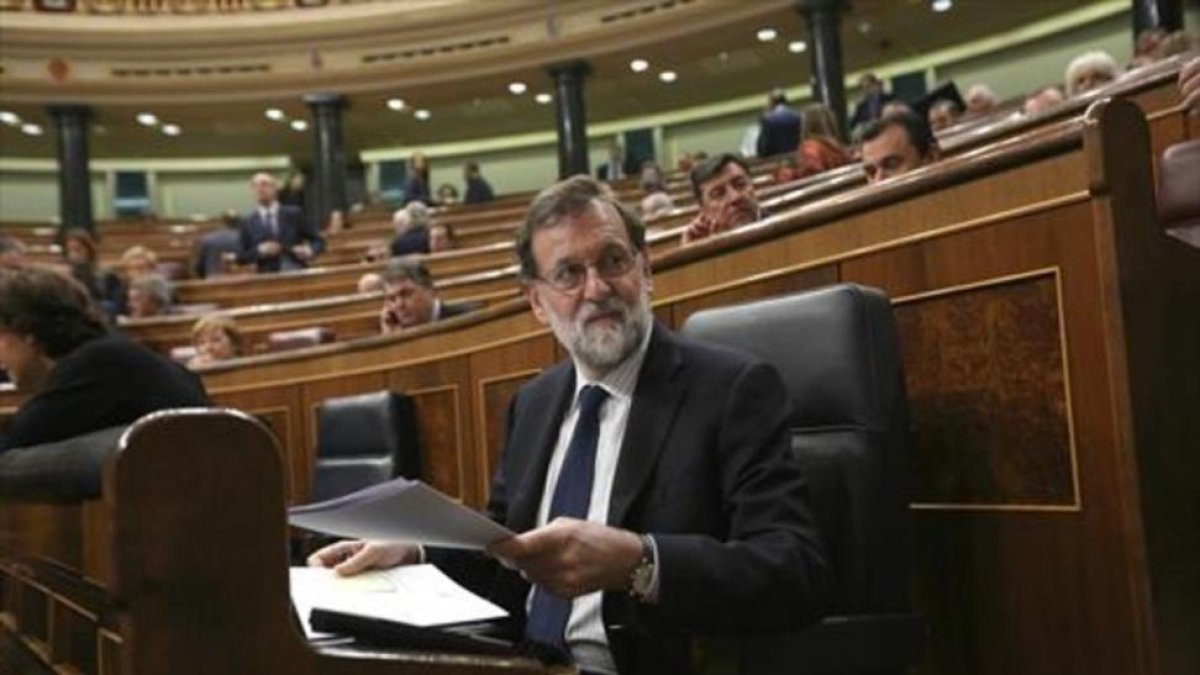 Mariano Rajoy, durante una reciente sesión de control en el Congreso.-/ DAVID CASTRO