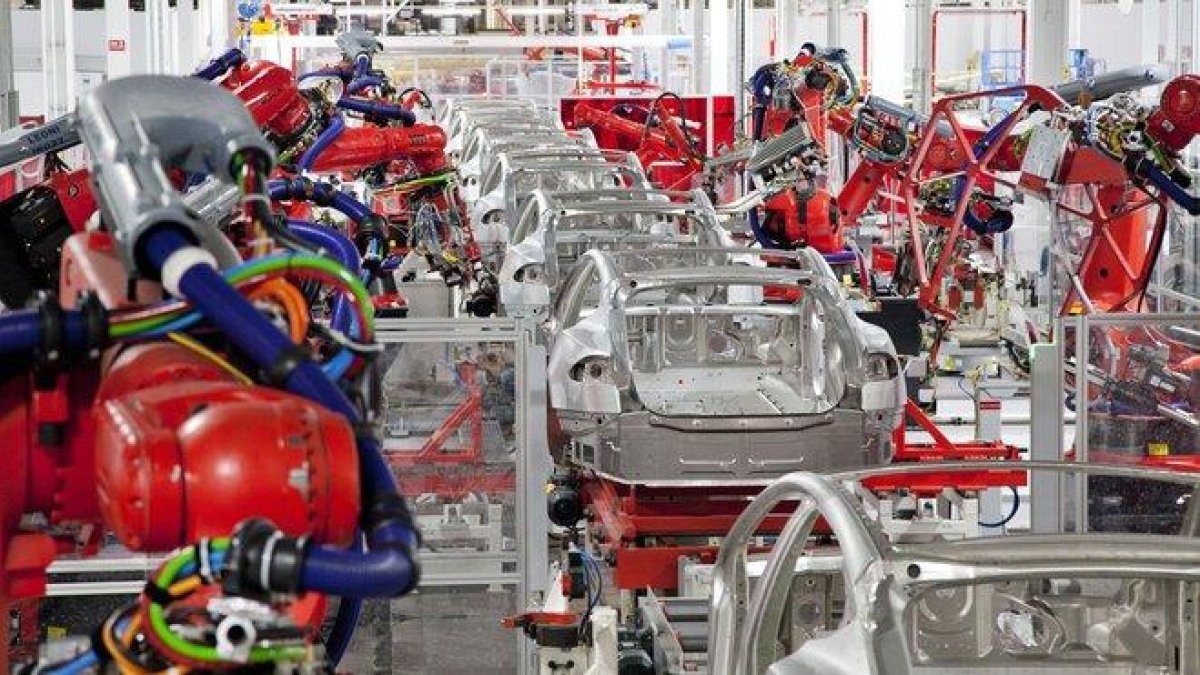 Factoría de Tesla de producción de coches eléctricos.-