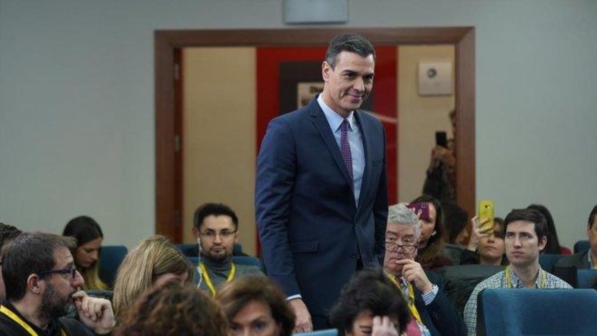 Pedro Sánchez comparece tras el primer Consejo de Ministros de la legislatura.-DAVID CASTRO