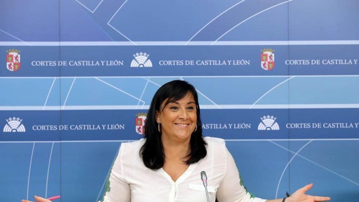 La secretaria de Organización y vicepresidenta segunda de las Cortes, Ana Sánchez, analiza asuntos de actualidad política-ICAL