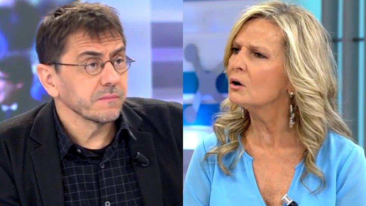 Juan Carlos Monedero e Isabel San Sebastián.-TELECINCO