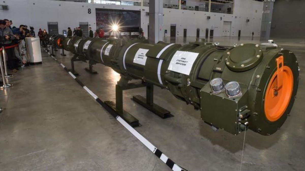 El misil 9M729 que ha presentado el Gobierno de Rusia.-VASILY MAXIMOV (AFP)