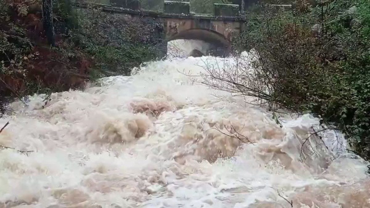 La lluvia de los últimos días están alimentando el río Duero en sus primeros kilómetros de una manera espectacular. En este vídeo de Agustín Sandoval (@meteoduruelo) muestra uno de los cauces estacionales que alimentan al Alto Duero convertido en un auténtico torrente. Además, el río Triguera ya se ha desbordado en Duruelo de la Sierra.