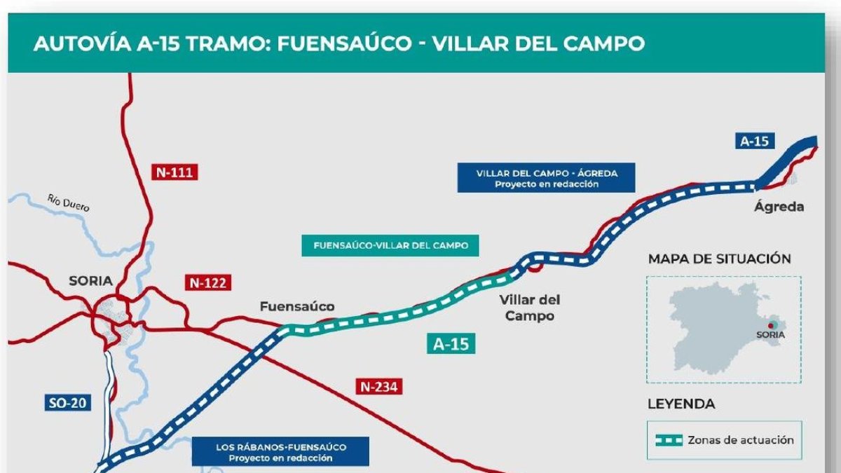 Recorrido del tramo adjudicado entre Fuensaúco y Villar del Campo.