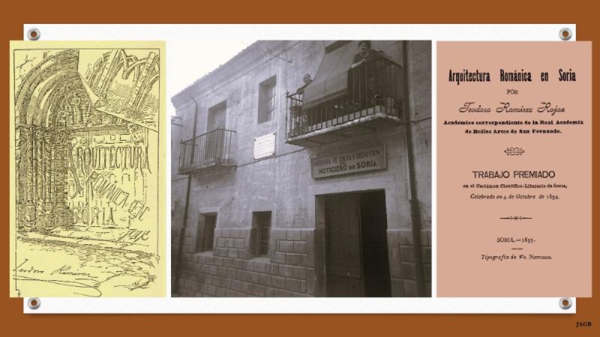 Portadillas del folleto de Teodoro Ramírez y última residencia de Pascual Pérez-Rioja y su Noticiero.