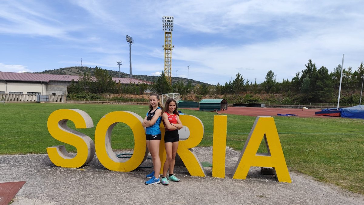 Las atletas sorianas Celia Díez y Ángel Aragonés