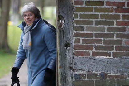 La primera ministra británica Theresa May, el 10 de marzo del 2019.-DANIEL LEAL OLIVAS (AFP)