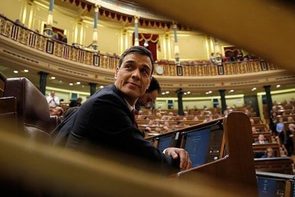 "A partir de la semana que viene", el latiguillo de Pedro Sánchez durante el discurso de investidura.-