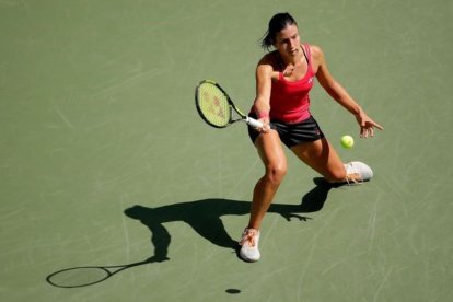 Sevastova, en su partido de este domingo contra Konta.-AFP / ANDY LYONS