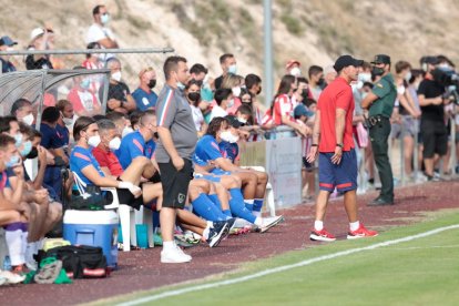 Diego Martínez en el primer amistoso del Numancia ante el Atlético de Madrid. HDS