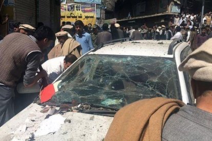 Lugar donde se ha registrado el atentado en la localidad paquistaní de Parachinar.-AFP