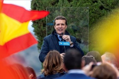 El líder del PP, Pablo Casado, en un acto público en Toledo.-EFE / ISMAEL HERRERO