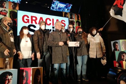 Los candidatos de Soria Ya celebran la victoria electoral. JOSÉ SOSA