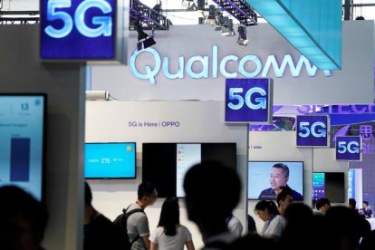 Estand de Qualcomm en el Mobile World Congress de Shanghái, el verano pasado.-