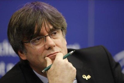 Carles Puigdemont, el pasado lunes en el Parlamento Europeo.-AP PHOTO / JEAN-FRANÇOIS BADIAS