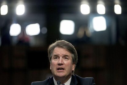 El juez Brett Kavanaugh declara ante el Comité Judicial del Senado, el 25 de septiembre del 2018, en Washington.-ANDREW HARNIK (AP)