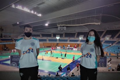 Javier Barrios y Ana Peñaranda en las instalaciones del Palacio de los Deportes de Santander. HDS