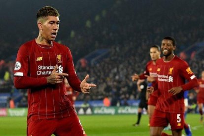 Roberto Firmino celebra su gol ante el Leicester. / TWITTER-