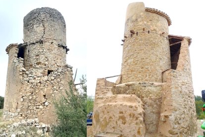 El antes y después de la atalaya de Nograles.-HDS