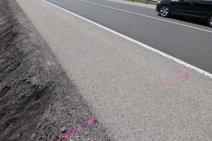 Lugar señalizado donde ha ocurrido el accidente en el Lavalenguas.-G. MONTESEGURO