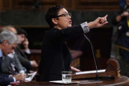 La diputada de ERC Montserrat Bassa, el martes, durante su intervención en la sesión de investidura.-