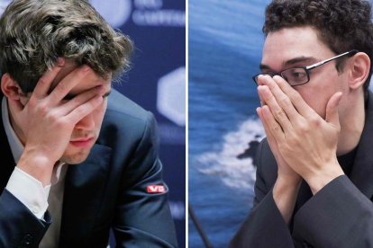 El cara a cara de Carlsen y Caruana en el Mundial de Londres.-