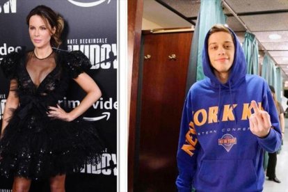 La actriz británica Kate Beckinsale, de 45 años, y el cómico estadounidense Pete Davidson, de 25.-EL PERIÓDICO