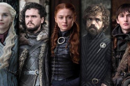 Daenerys Targarien, Jon Snow, Sansa Stark, Tyrion Lannister y Bran Stark-